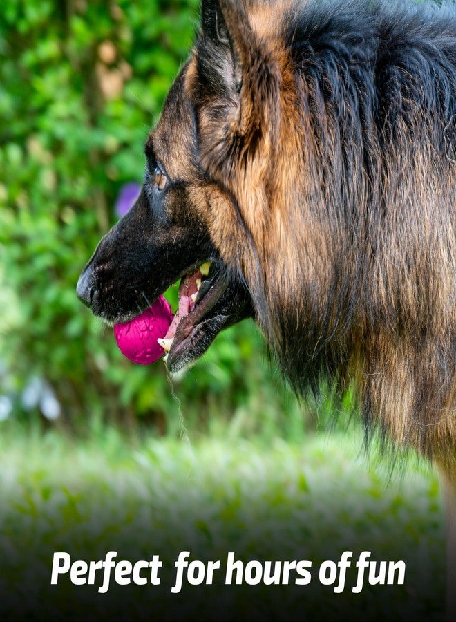 ADIL'S Natural Latex Dog Chews Ball Toy for Small to Medium Dogs & Puppies, Bite-Resistant, and Non-Toxic Rubber Puppy Chew Balls with Paw Print Design for Playing (Pink) - Image 5